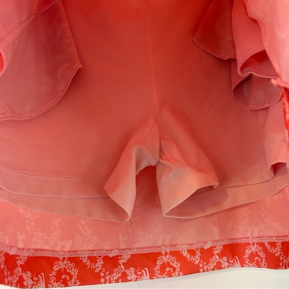 NIKE Golf FitDry Skirt Skort Size M Golfer Print Orange Coral White Stretch - Picture 5 of 13